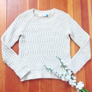 Anthropologie Knit Pullover Cream Sweater